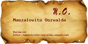 Maszalovits Oszvalda névjegykártya